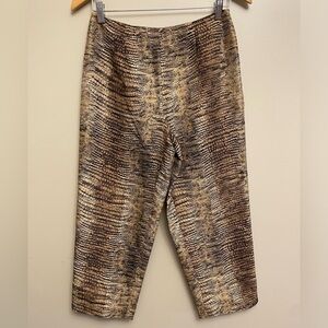 Allison Taylor Petite Snake Skin Print Pants Size 6 Silk